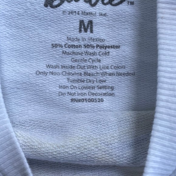 Sold sold Mighty Fine  Barbie White Sweatshirt - Picture 5 of 8